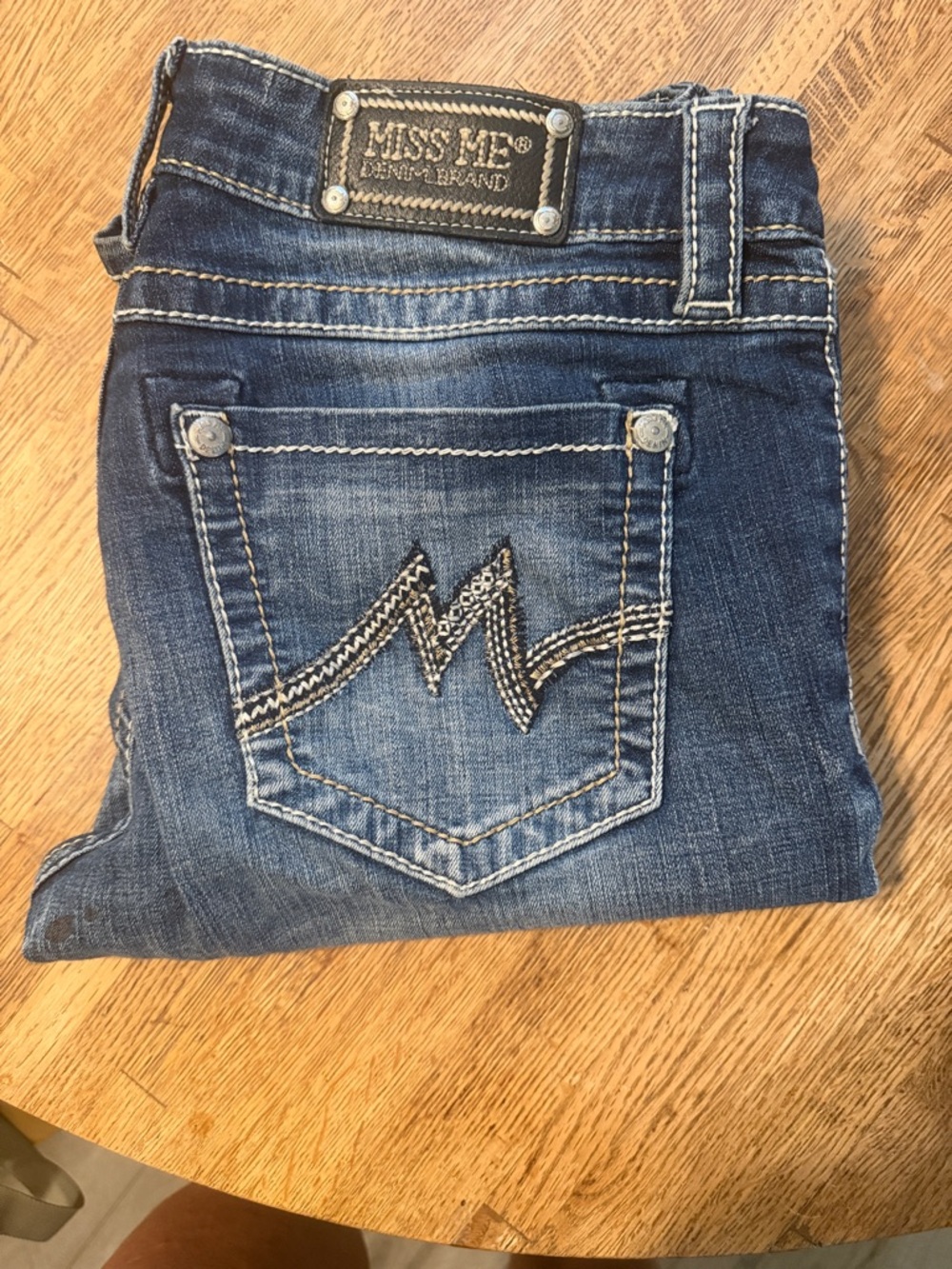OG Miss Me Women's Blue Boot Cut Jeans with Embroidered Back Pocket
